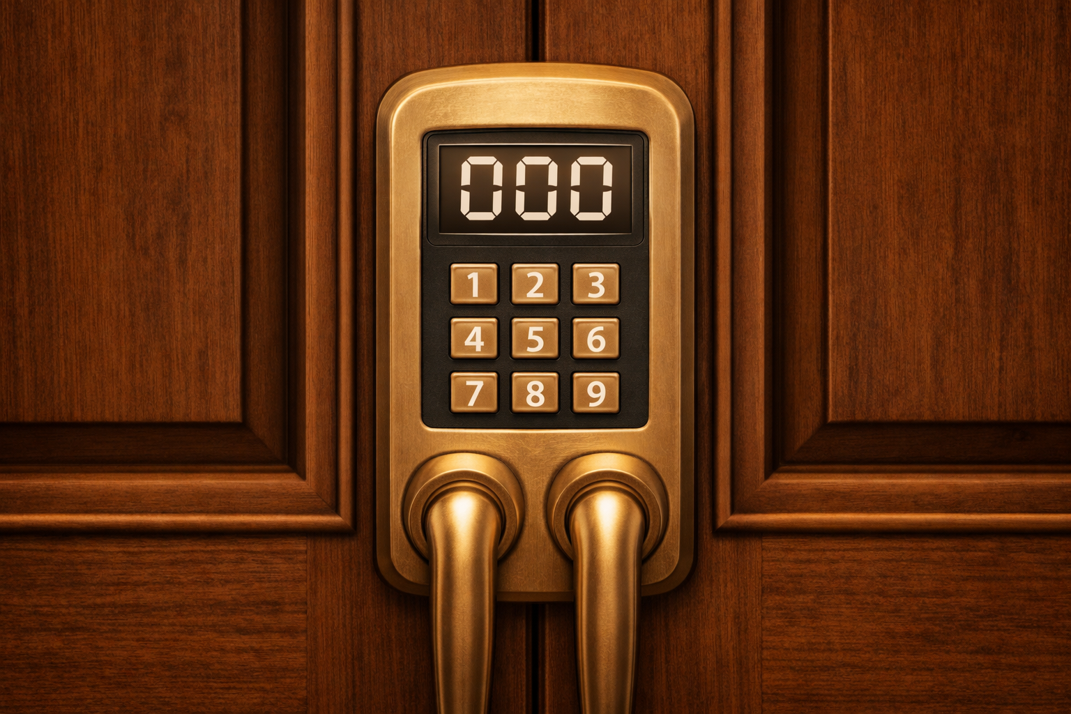 ドアの鍵のアップ